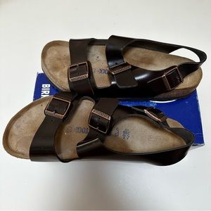 Birkenstock Unisex Milano Soft Footbed Testa Di Moro (Brown) Amalfi Leat…